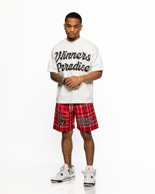 MESH SHORTS PLAID RED