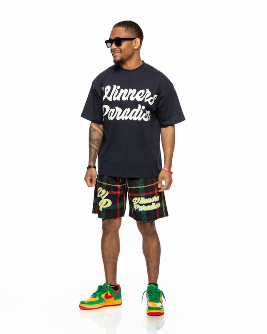 MESH SHORTS BLACK MULTICOLOR